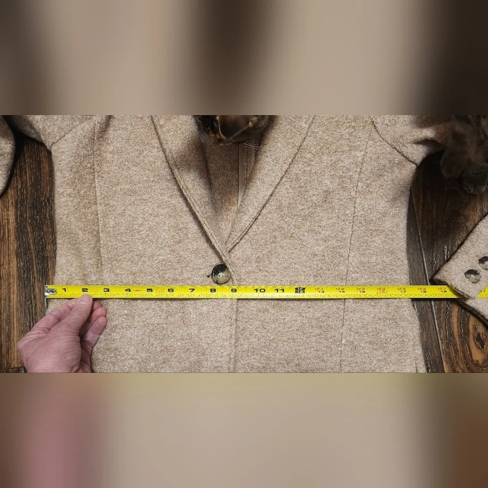 Rachel Zoe Beige Wool Blend Tan Long Coat SZ XS EUC - Picture 6 of 14